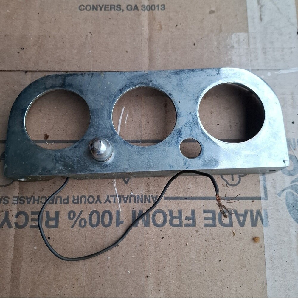 Vintage EELCO 3 Hole Under Dash Gauge Panel Chrome Bracket Mount Hot Rod Rat...
